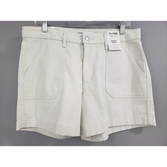 NEW Levis Light Khaki EVERYDAY‎ SHORTS High Rise Mid Length - Size 10 / W=30 - Picture 1 of 4